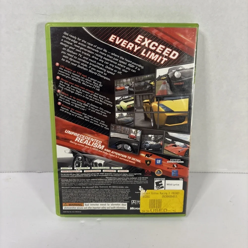 Project Gotham Racing 3 PGR 3 Microsoft Xbox 360 Racing Game Complete CIB